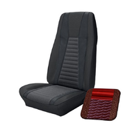 1972-73 Mustang Mach 1 Coupe Sport Seat Upholstery Set w/ No Stripe on Rear (Full Set) Dark Red w/ Dark Red