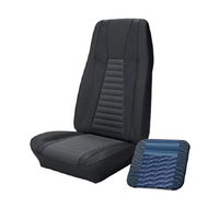 1972-73 Mustang Mach 1 Coupe Sport Seat Upholstery Set w/ No Stripe on Rear (Full Set) Medium Blue w/ Light Blue Stripes