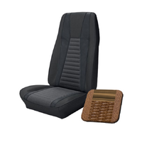 1972-73 Mustang Mach 1 Coupe Sport Seat Upholstery Set w/ No Stripe on Rear (Full Set) Medium Ginger w/ Medium Ginger Stripes