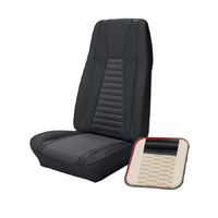 1972-73 Mustang Mach 1 Coupe Sport Seat Upholstery Set w/ No Stripe on Rear (Full Set) White w/ Black Stripes