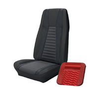 1972-73 Mustang Mach 1 Coupe Sport Seat Upholstery Set w/ No Stripe on Rear (Full Set) Vermillion w/ Vermillion Stripes