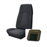 1972-73 Mustang Mach 1 Coupe Sport Seat Upholstery Set w/ No Stripe on Rear (Full Set) Medium Green w/ Medium Green Stripes