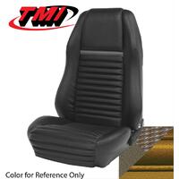 1969-70 Mustang Mach 1/Shelby Coupe Sport Seat Upholstery Set w/ Hi-Back Bucket Seats (Full Set) Nugget Gold w/ Nugget Gold Stripe