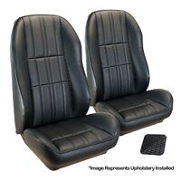 1971-73 Mustang Deluxe Sport-II Upholstery Set w/ Bucket Seats (Front Only) Black