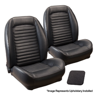 1964 1/2-65 Mustang Standard Sport ll Seats Upholstery Set w/ Bucket Seats Upholstery Set (Front Only) Black