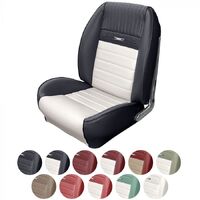 1964 1/2-66 Mustang Coupe Deluxe Pony Sport Seat ll w/ Bucket Seats (Full Set) Dark Red/White