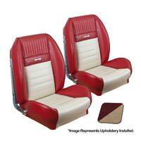 1964 1/2-66 Mustang Coupe Deluxe Pony Sport Seat ll w/ Bucket Seats (Full Set) Emberglow/Parchment
