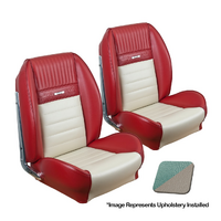 1964 1/2-66 Mustang Coupe Deluxe Pony Sport Seat ll w/ Bucket Seats (Full Set) Turquoise/White