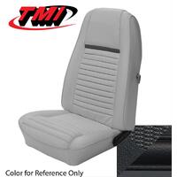1970 Mustang Mach 1/Shelby Convertible Upholstery Set w/ Hi-Back Bucket Seats (Full Set) Black w/ Black Stripe