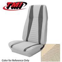1971-73 Mustang Mach 1 Convertible Upholstery Set - No Stripes on Rear Seat (Full Set) White w/ White Stripes