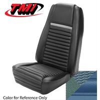 1969 Mustang Mach 1/Shelby Convertible Upholstery Set w/ Hi-Back Bucket Seats (Full Set) Light Blue w/ Light Blue Stripe