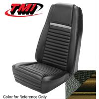 1969 Mustang Mach 1/Shelby Convertible Upholstery Set w/ Hi-Back Bucket Seats (Full Set) Dark Ivy Gold w/ Dark Ivy Gold Stripe