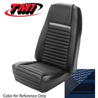 1969 Mustang Mach 1/Shelby Convertible Upholstery Set w/ Hi-Back Bucket Seats (Full Set) Dark Blue w/ Dark Blue Stripe