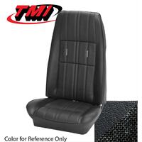1971-73 Mustang Convertible Grande Cloth Upholstery Set w/ Bucket Seats (Full Set) Black & Black Tweed Cloth