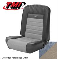 1964.5-66 Mustang Convertible Deluxe Pony Upholstery Set w/ Bucket Seats (Full Set) Blue/White