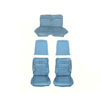 1964.5-66 Mustang Convertible Deluxe Pony Upholstery Set w/ Bucket Seats (Full Set) Light Blue