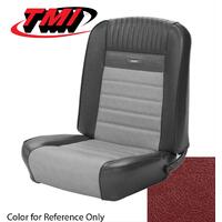 1964.5-66 Mustang Convertible Deluxe Pony Upholstery Set w/ Bucket Seats (Full Set) Red Metallic