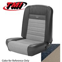 1964.5-66 Mustang Convertible Deluxe Pony Upholstery Set w/ Bucket Seats (Full Set) Black/White