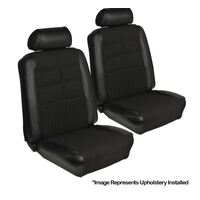 1969 Mustang Convertible Grande Cloth Upholstery Set w/ Bucket Seats (Full Set) Corinthian Grain Trim w/ Tweed Inserts