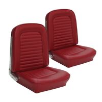 1966 Mustang Convertible Standard Upholstery Set w/ Bucket Seats (Full Set) Red Metallic