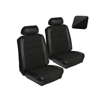 1969 Mustang Convertible Standard Upholstery Set w/ Bucket Seats (Full Set) Black