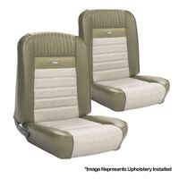 1964.5-66 Mustang Convertible Deluxe Pony Upholstery Set w/ Bench Seat (Full Set) Ivy Gold/White