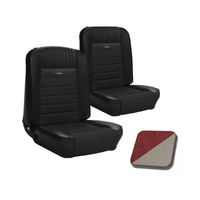 1964.5-66 Mustang Convertible Deluxe Pony Upholstery Set w/ Bench Seat (Full Set) Red Metallic/White