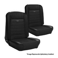 1964.5-66 Mustang Convertible Deluxe Pony Upholstery Set w/ Bench Seat (Full Set) Black