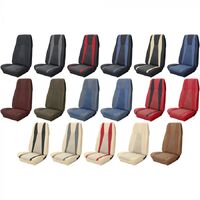 1971-73 Mustang Mach 1 Convertible Sport Seat Upholstery Set - No Stripes on Rear Seat (Full Set) Dark Blue w/ Light Blue Stripes