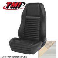 1969-70 Mustang Mach 1/Shelby Convertible Sport Seat Upholstery Set w/ Hi-Back Bucket Seats (Full Set) White w/ White Stripe