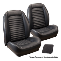 1964 1/2-65 Mustang Convertible Standard Sport ll Seats Upholstery Set w/ Bucket Seats (Full Set) Black