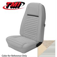 1970 Mustang Mach 1/Shelby Sportsroof Upholstery Set w/ Hi-Back Bucket Seats (Full Set) White w/ White Stripe