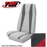 1971-73 Mustang Mach 1 Sportsroof Upholstery Set - No Stripes on Rear Seat (Full Set) Black w/ Vermillion Stripes