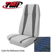 1971-73 Mustang Mach 1 Sportsroof Upholstery Set - No Stripes on Rear Seat (Full Set) Medium Blue w/ Medium Blue Stripe