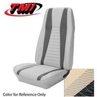 1971-73 Mustang Mach 1 Sportsroof Upholstery Set - No Stripes on Rear Seat (Full Set) White w/ Black Stripes