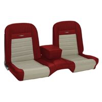 1964.5-66 Mustang Fastback Deluxe Pony Upholstery Set (Rear Only) Red & White