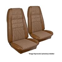 1970 Mustang Sportsroof Deluxe/Grande Cloth Upholstery Set w/ Bucket Seats (Full Set) Ginger Trim/Brown/Tan Houndstooth