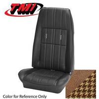 1971-73 Mustang Sportsroof Grande Cloth Upholstery Set (Full Set) Ginger Vinyl Trim/Brown & Tan Houndstooth