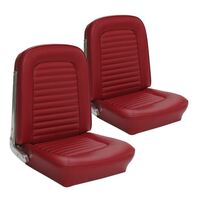 1964.5-65 Mustang Fastback Standard Upholstery Set w/ Bucket Seats (Full Set) Red