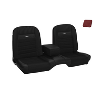 1964.5-66 Mustang Fastback Deluxe Pony Upholstery Set w/ Bench Seat (Full Set) Red Metallic