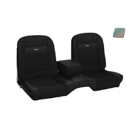 1964.5-66 Mustang Fastback Deluxe Pony Upholstery Set w/ Bench Seat (Full Set) Turquoise/White
