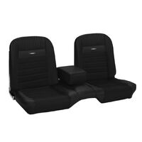 1964.5-66 Mustang Fastback Deluxe Pony Upholstery Set w/ Bench Seat (Full Set) Black