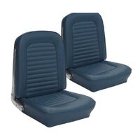 1964.5-66 Mustang Fastback Sport Seat Standard Upholstery Set w/ Bucket Seats (Full Set) Blue