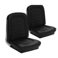 1964.5-66 Mustang Fastback Sport Seat Standard Upholstery Set w/ Bucket Seats (Full Set) Black