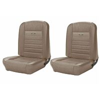 1964.5-64 Mustang Fastback Deluxe Pony Sports Seat Upholstery Set w/ Bucket Seats (Full Set) Palomino