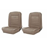1964.5-64 Mustang Fastback Deluxe Pony Sports Seat Upholstery Set w/ Bucket Seats (Full Set) Parchment