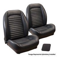 1964 1/2-65 Mustang Fastback Standard Sport ll Upholstery Set w/ Bucket Seats (Full Set) Black