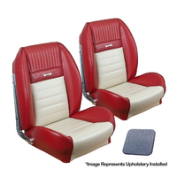 1964 1/2-65 Mustang Fastback Deluxe Pony Sport Seat ll Upholstery Set w/ Bucket Seats (Full Set) Blue/White