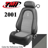 2001 - 2002 Mustang SVT Cobra Coupe Full Set Upholstery Dark Charcoal Vinyl with Medium Graphite UniSuede Inserts & Cobra Logo