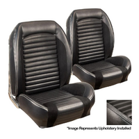 1964-65 Mustang Standard Sport-R Series Upholstery Set w/ Bucket Seats (Front Only) Black Stitching
